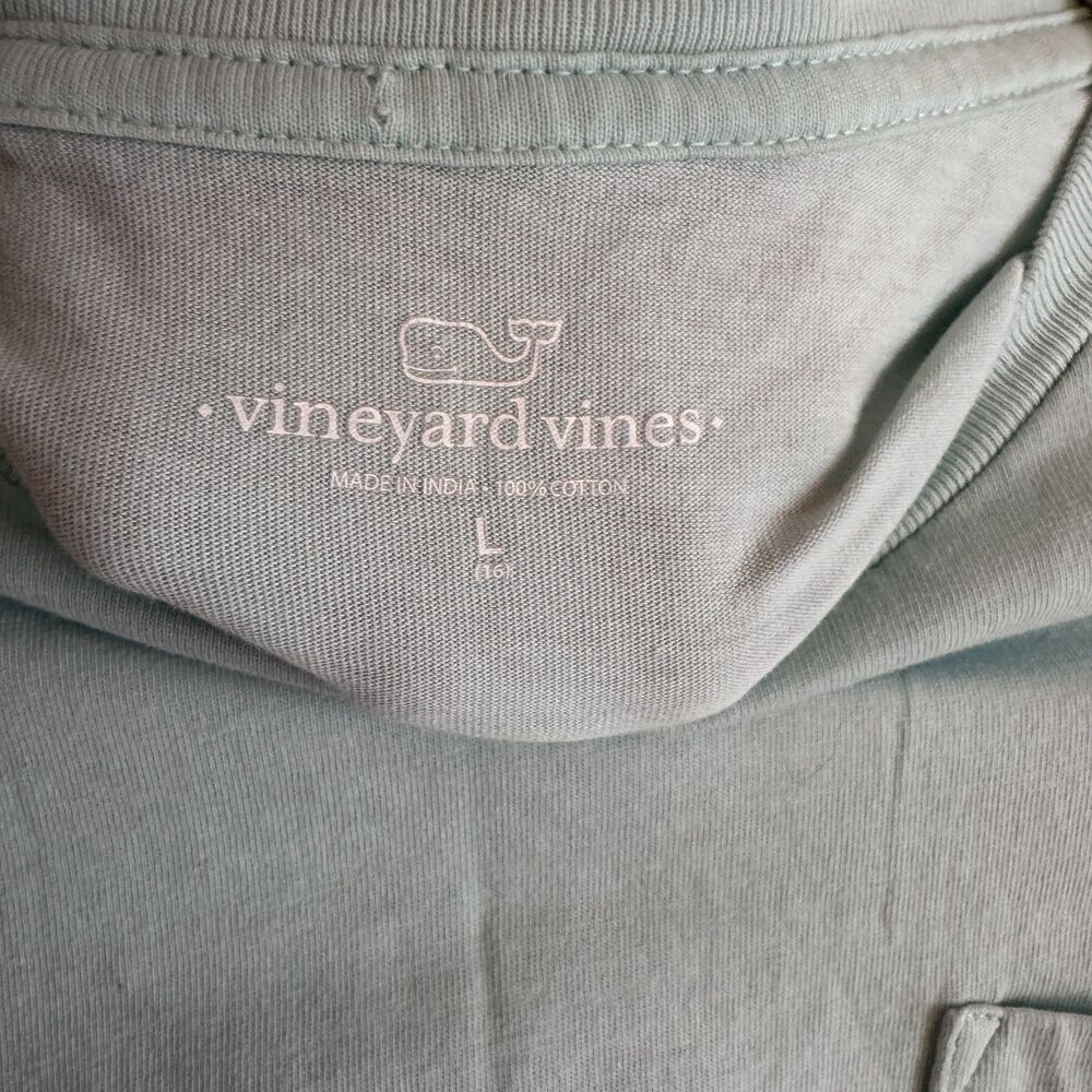 Boys L (16) Vineyard Vines Screenprint Pocket T-Shirt Light Blue GUC/Play - Picture 4 of 6